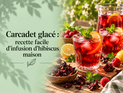Carcadet glacé maison à l’hibiscus avec glaçons et fruits rouges – MURSEL Artisan du thé