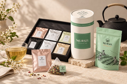 Quel thé offrir quand on ne connaît pas les goûts de la personne : coffret découverte de thés Mursel, idée cadeau élégante et raffinée