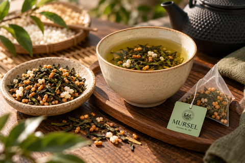 Genmaicha japonais MURSEL au thé vert et riz grillé avec infusette pyramidale