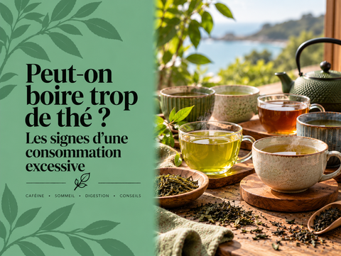 Plusieurs tasses de thé illustrant les signes d’une consommation excessive de thé et de caféine