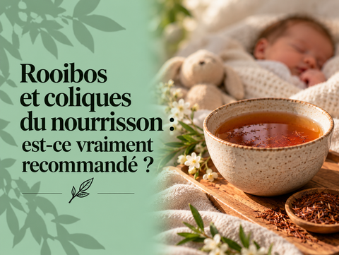 Rooibos et coliques du nourrisson avec infusion de rooibos et univers doux autour du bébé