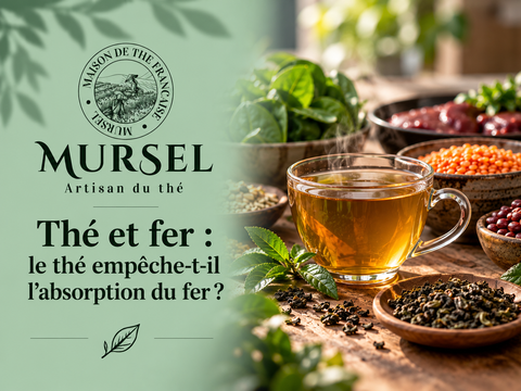 Thé et absorption du fer avec tasse de thé et aliments riches en fer – MURSEL Artisan du thé